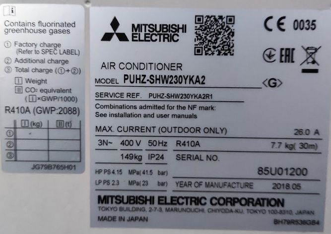 Pompa ciepła Mitsubishi Zubadan 23kW