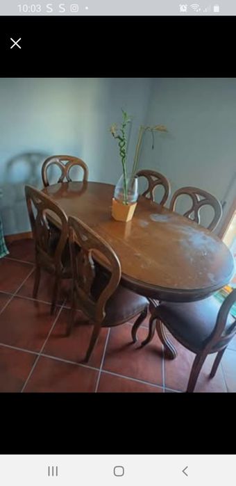 Mesa 6 cadeiras madeira