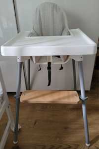 Krzeselko Ikea Antilop z podnóżkiem i poduszką