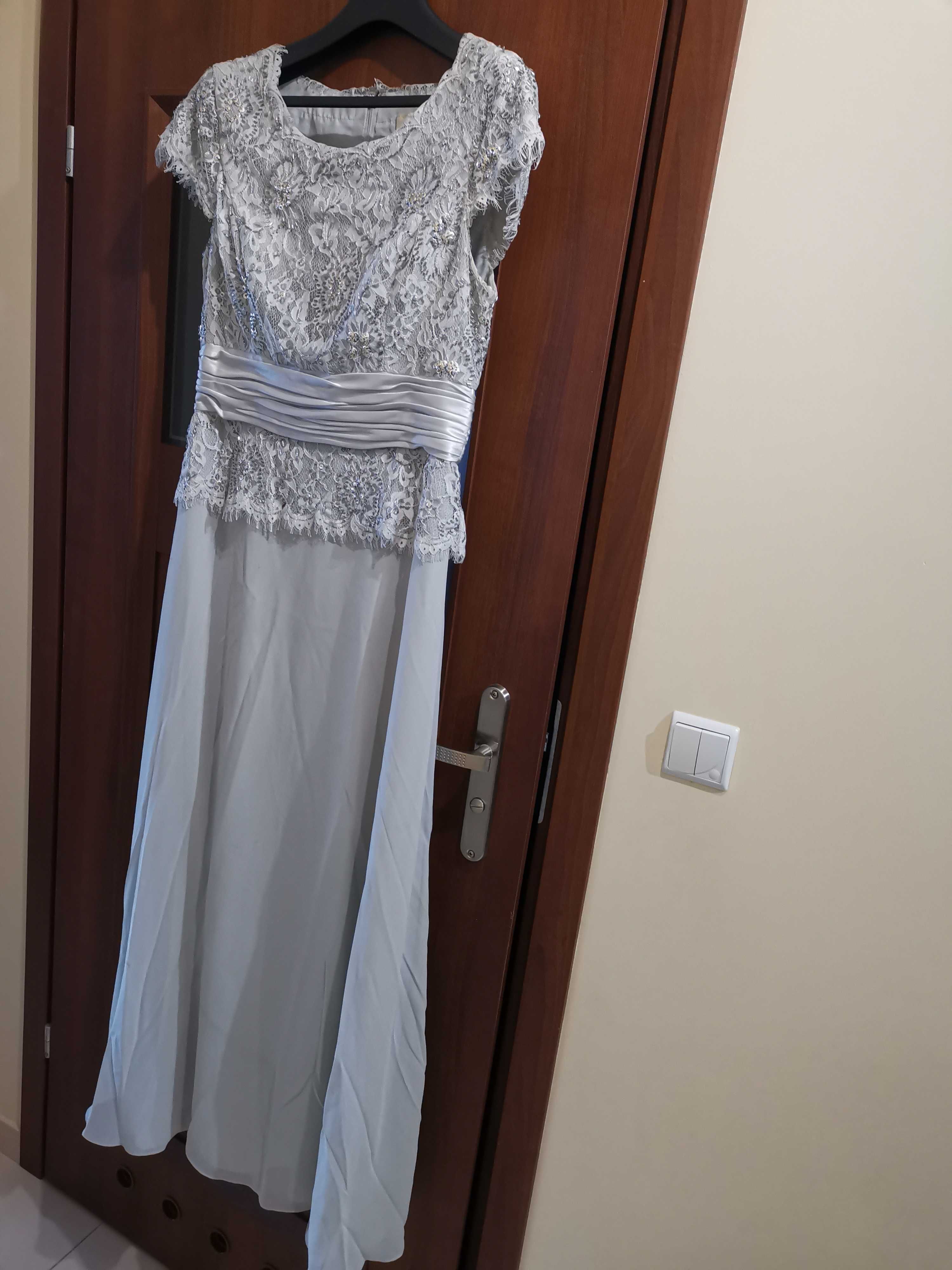 Sukienka wizytowa balowa wieczorowa na wesele komunię długa L/42