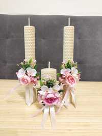 Весільні вінчальні свічки із натуральної вощини ручна робота