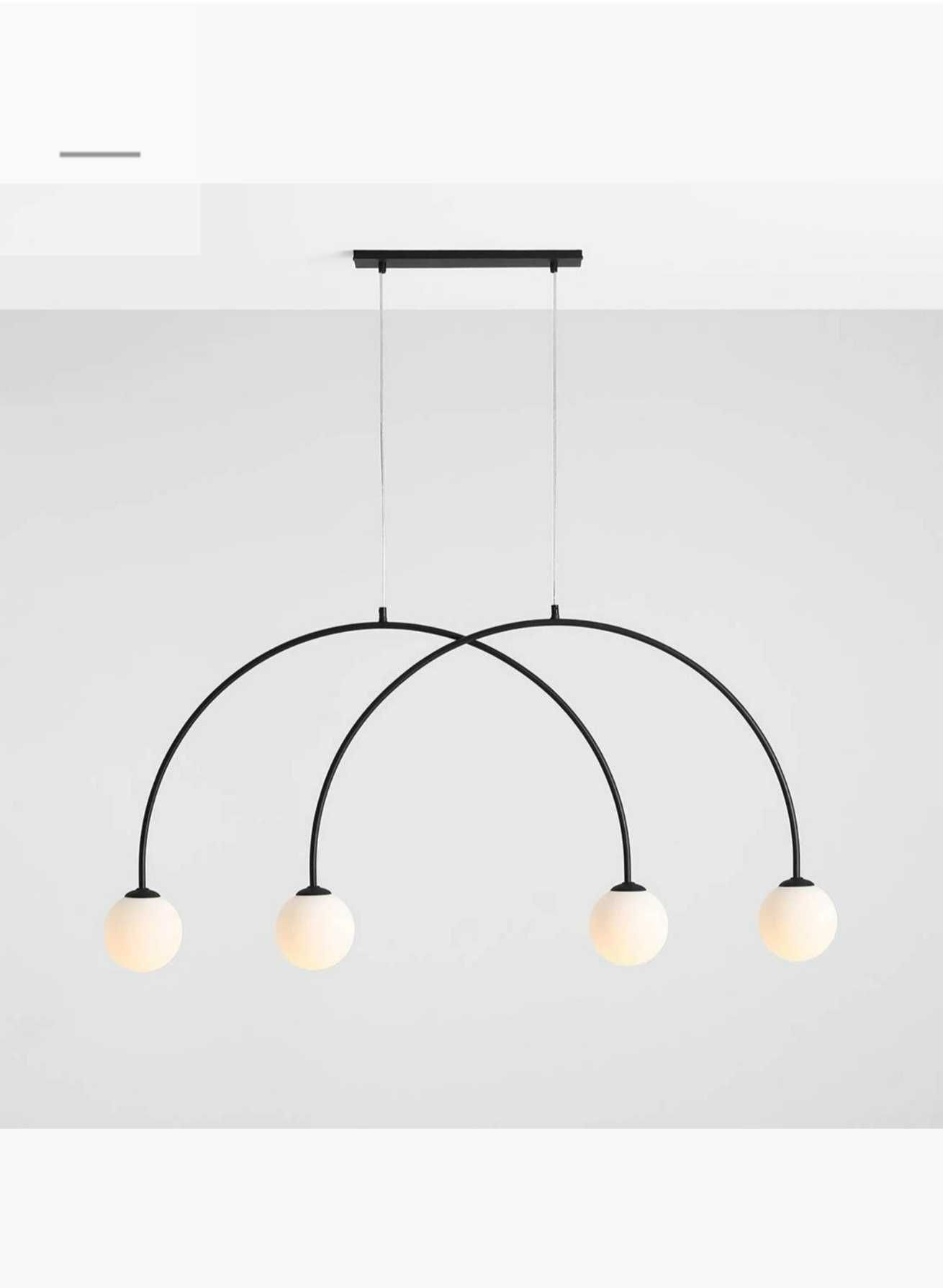 Lampa wisząca w kształcie łuku UNA 4 LONG BLACK