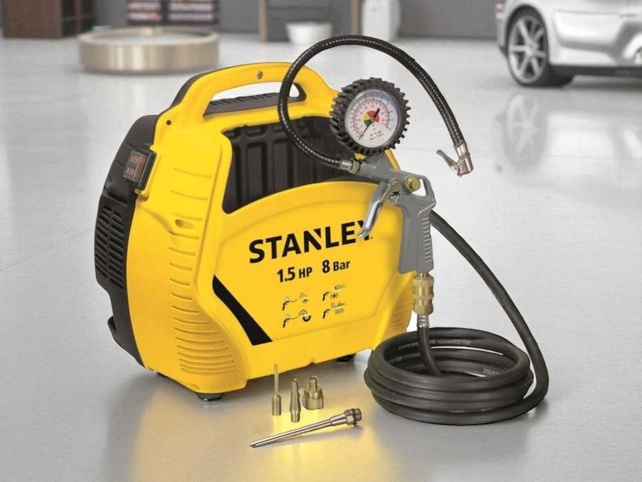 [NOWY] Kompresor STANLEY 8 bar 1.5 KM z pistoletem i wężem | GWARANCJA