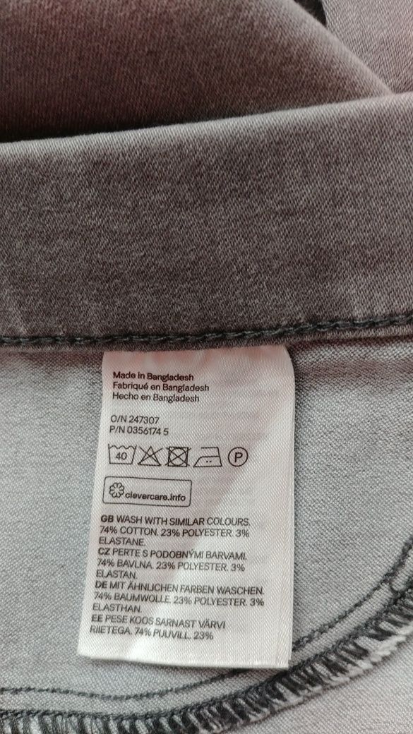 H&M spodnie legginsy szare wysoki stan 44