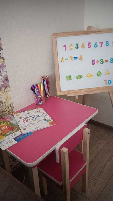 Дитячий стіл-парта та стілець.1.5-7 років.стол-парта и стул