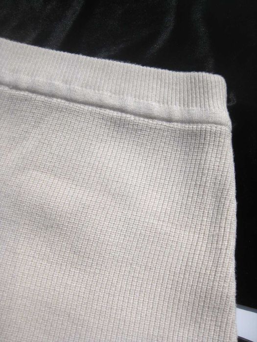 Молочная вязаная тёплая массивная мягенькая юбка трапеция ZARA M