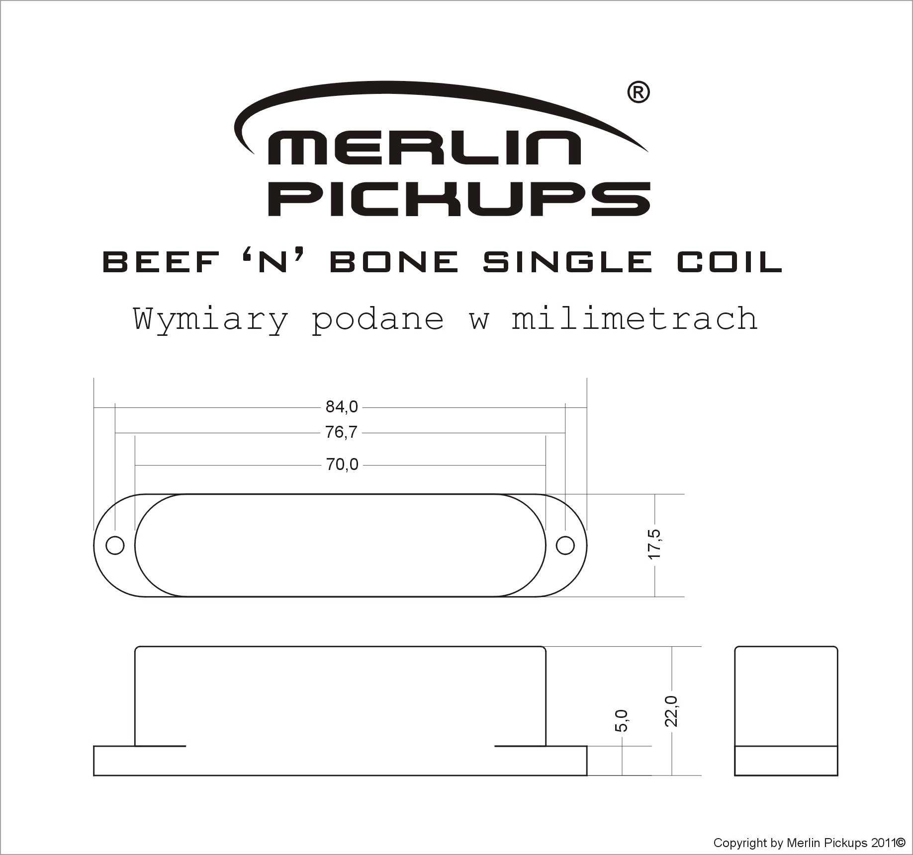 Merlin Beef 'n' Bone Ceramic Single Coil  singiel przetwirnik gitarowy