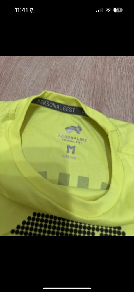 Koszulka sportowa m adrunaline żółta neon running do biegania męska