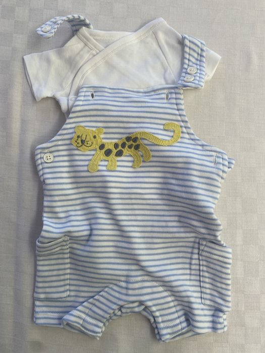 Conjunto de bebe de verão Jardineira leopardo