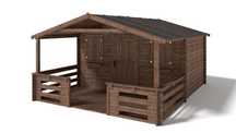 Domek ogrodowy altanka 4x3 m + taras 4x2 m 28mm DOM418+78+79+POD04