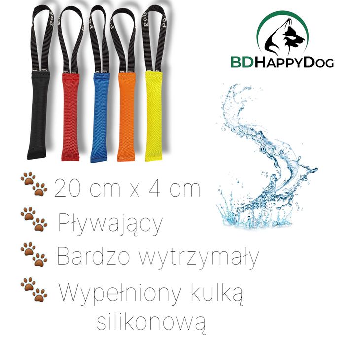 Mocny gryzak szarpak dla psa z węża strażackiego 20x4cm z jedną rączką