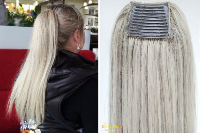 Изготовление накладных волос шиньонов хвостов трессов купить Украина