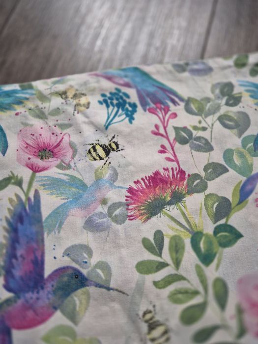 Poszewka na poduszkę dekoracyjna koliber wiosna kwiaty używana