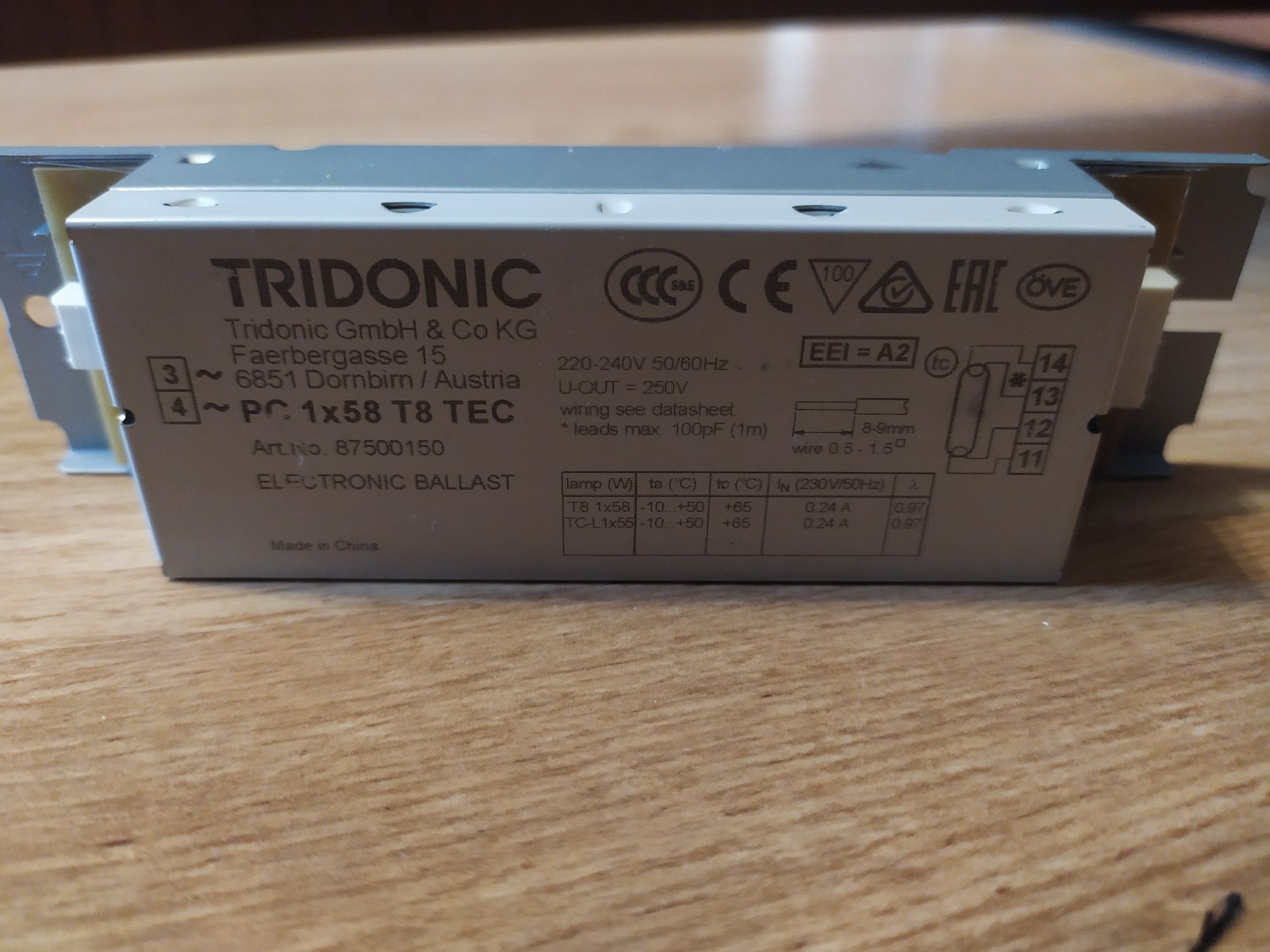 Tridonic Statecznik PC T8 TEC 1x58