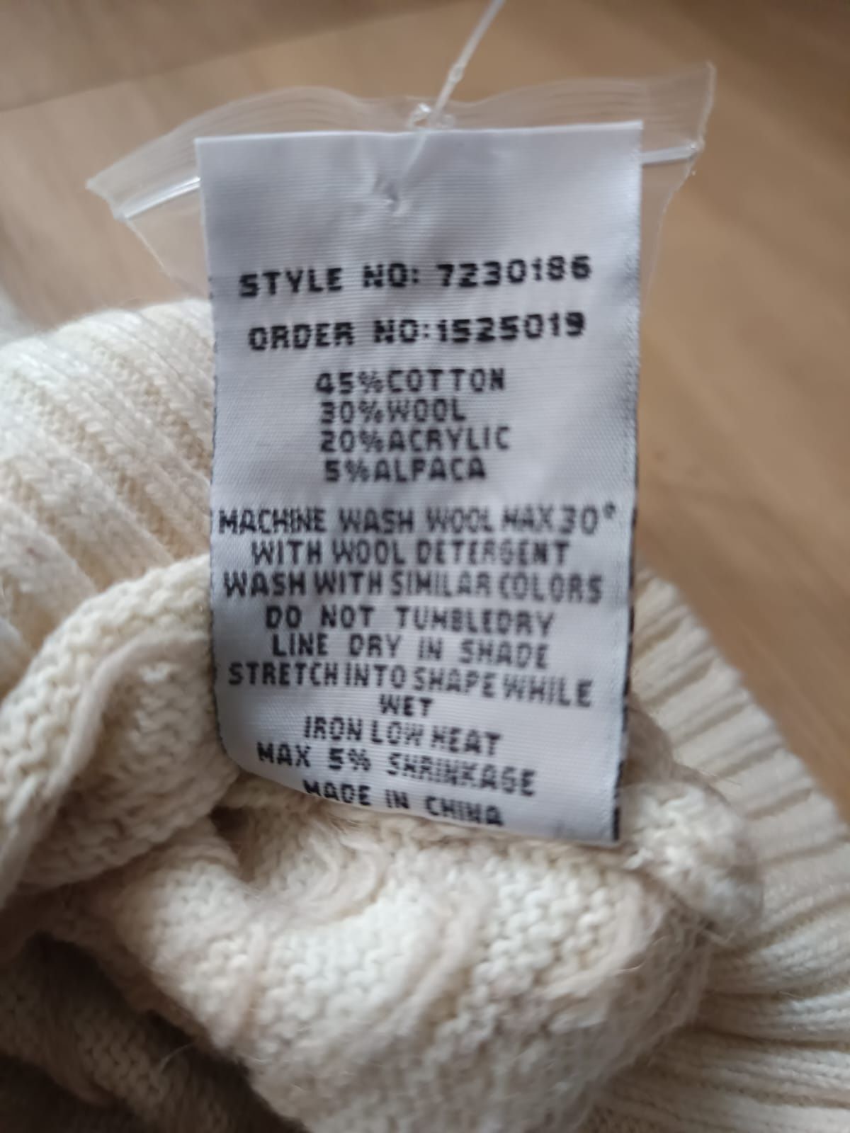 Sweter zimowy, alpaca blend, nowy, L
