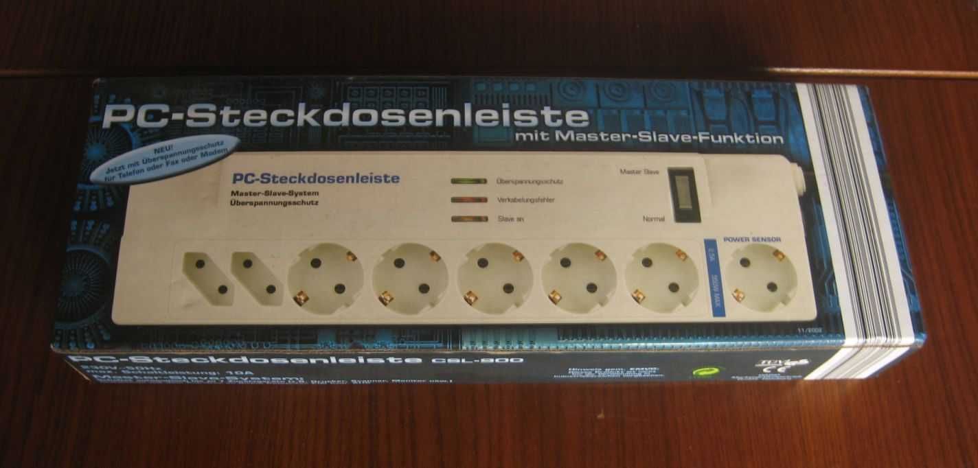Nowa Profesjonalna Listwa PC-Steckdosenleiste MASTER-SLAVE 8 gniazd