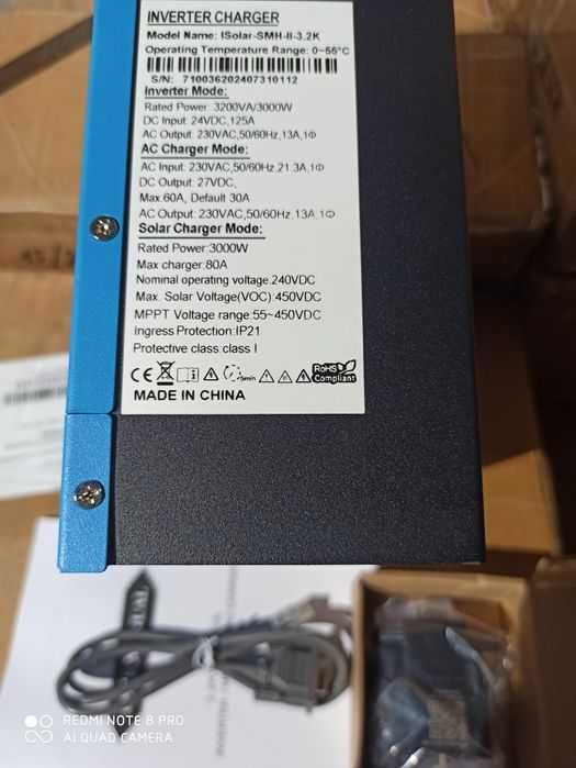 Inwerter WiFi SMH 3,2 Hybrydowy 55- 450V, MPPT 80A, Aku-24V Off-Grid