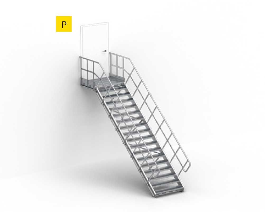 Schody modułowe, przemysłowe Linea P /80 /Krata Profilowana