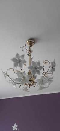 Stylowa Lampa w kwiaty Vintage Murano. Lata 60te.