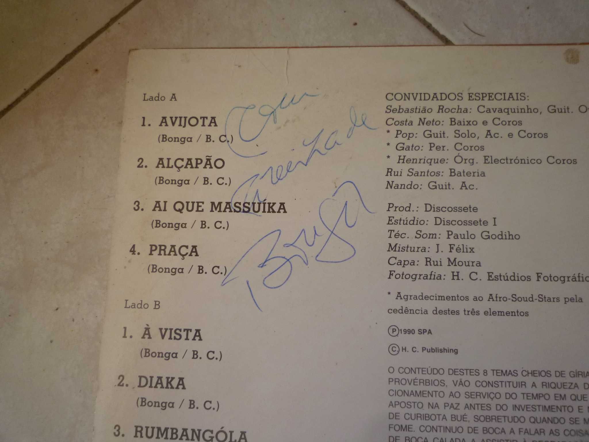 Album do Bonga autografado vinil Diaka 33RPM 1990