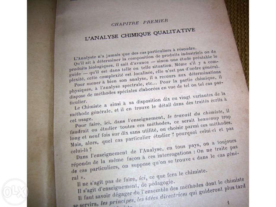 Manuel d´Analyse Chimique Qualitative et Quantitative (1934)