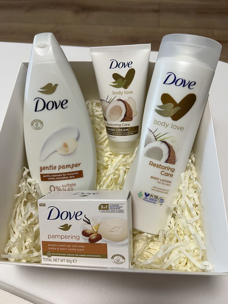 Подарунковий набір бокс Dove коричневий в коробці