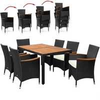Zestaw mebli ogrodowych rattanowych 6 krzeseł stół wypoczynkowy 24h