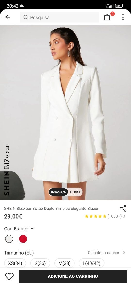 Blazer branco tamanho XL