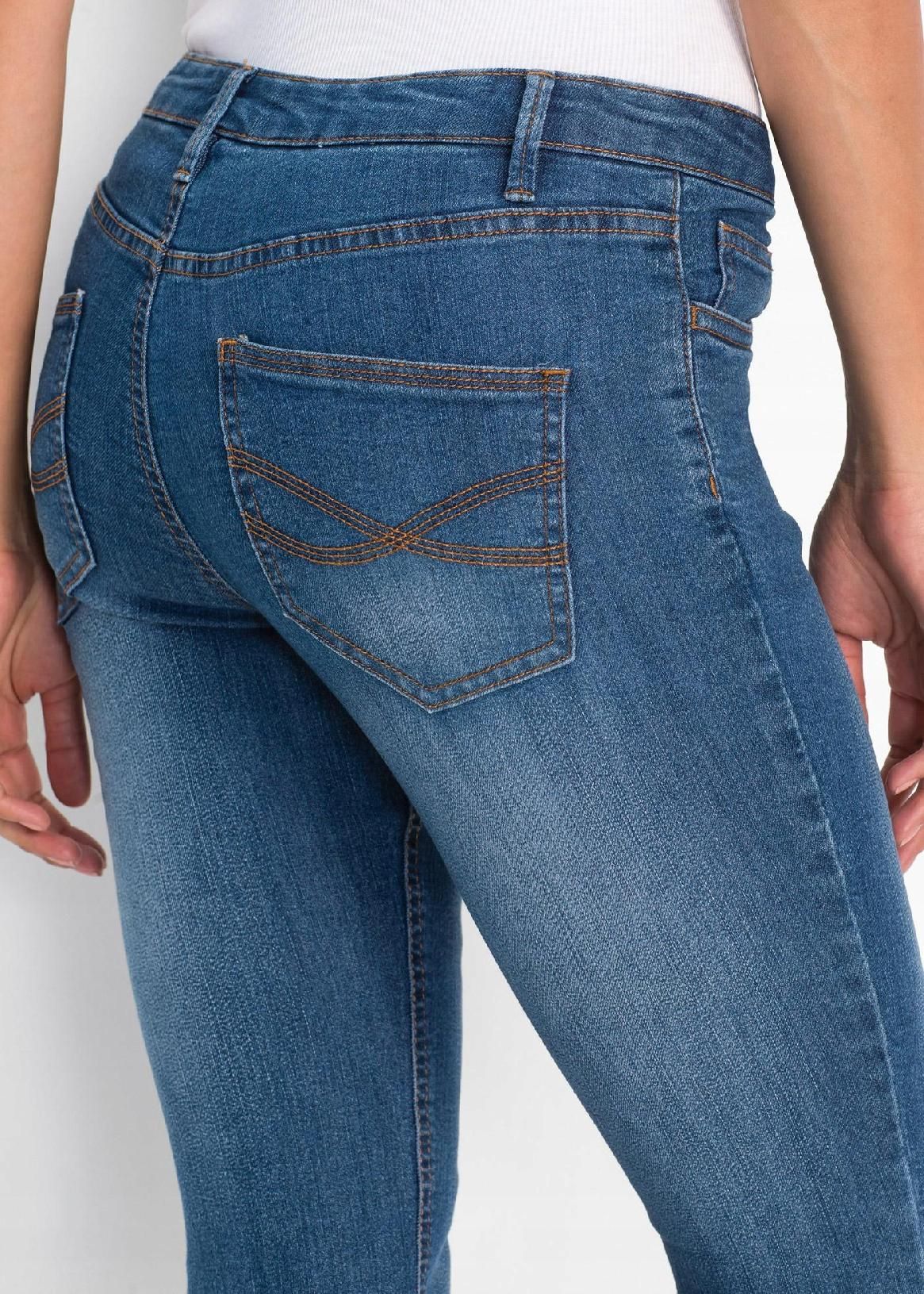 bonprix niebieskie jeansowe spodnie damskie rurki skinny 36/38