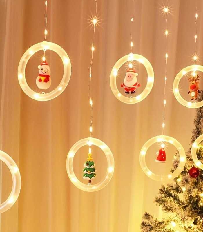 GIRLANDA Świąteczna WISZĄCY łańcuch LED dekoracja ŚWIĄTECZNA Lampki