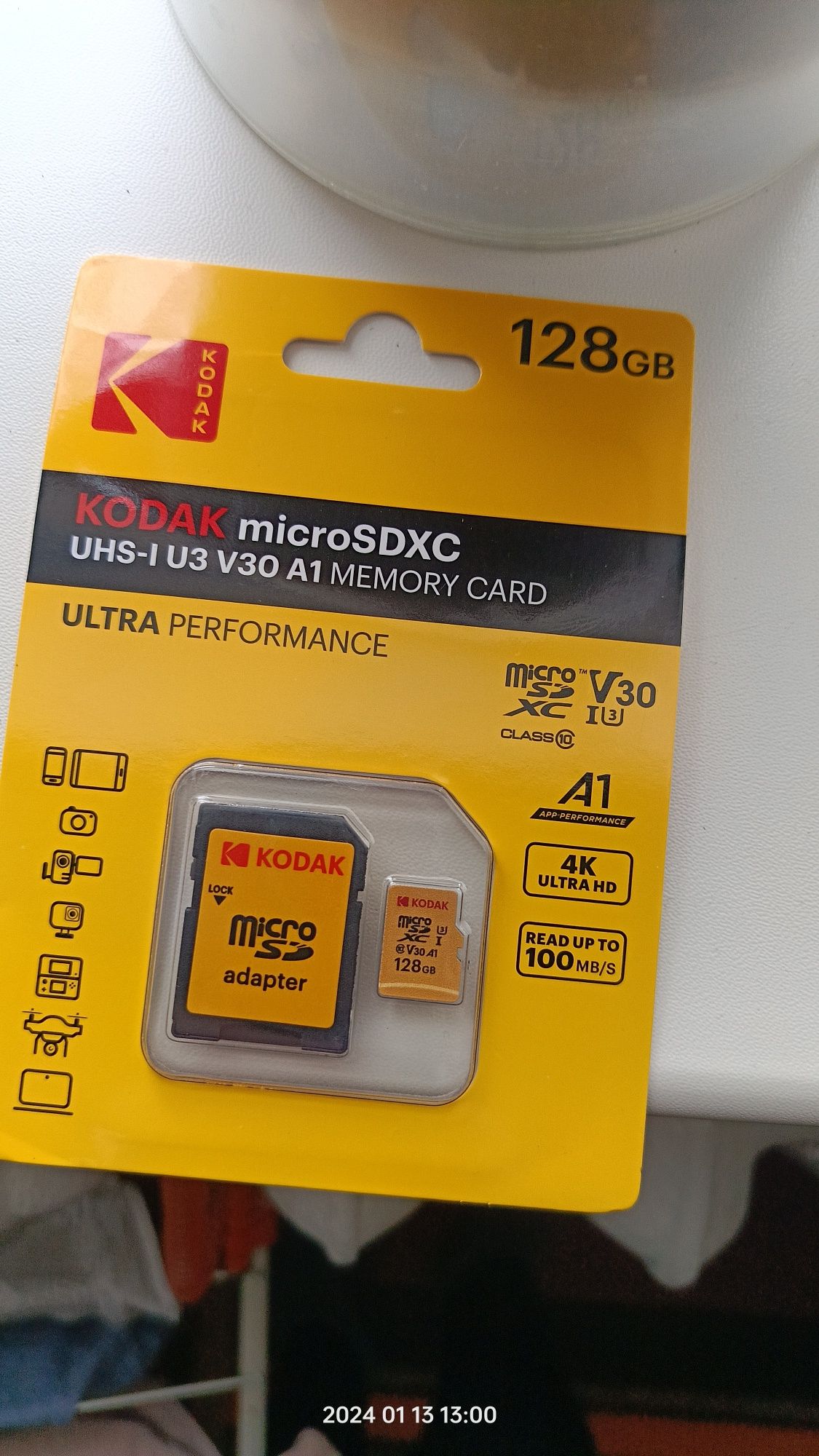 Micro SD 128 gb нова kodak