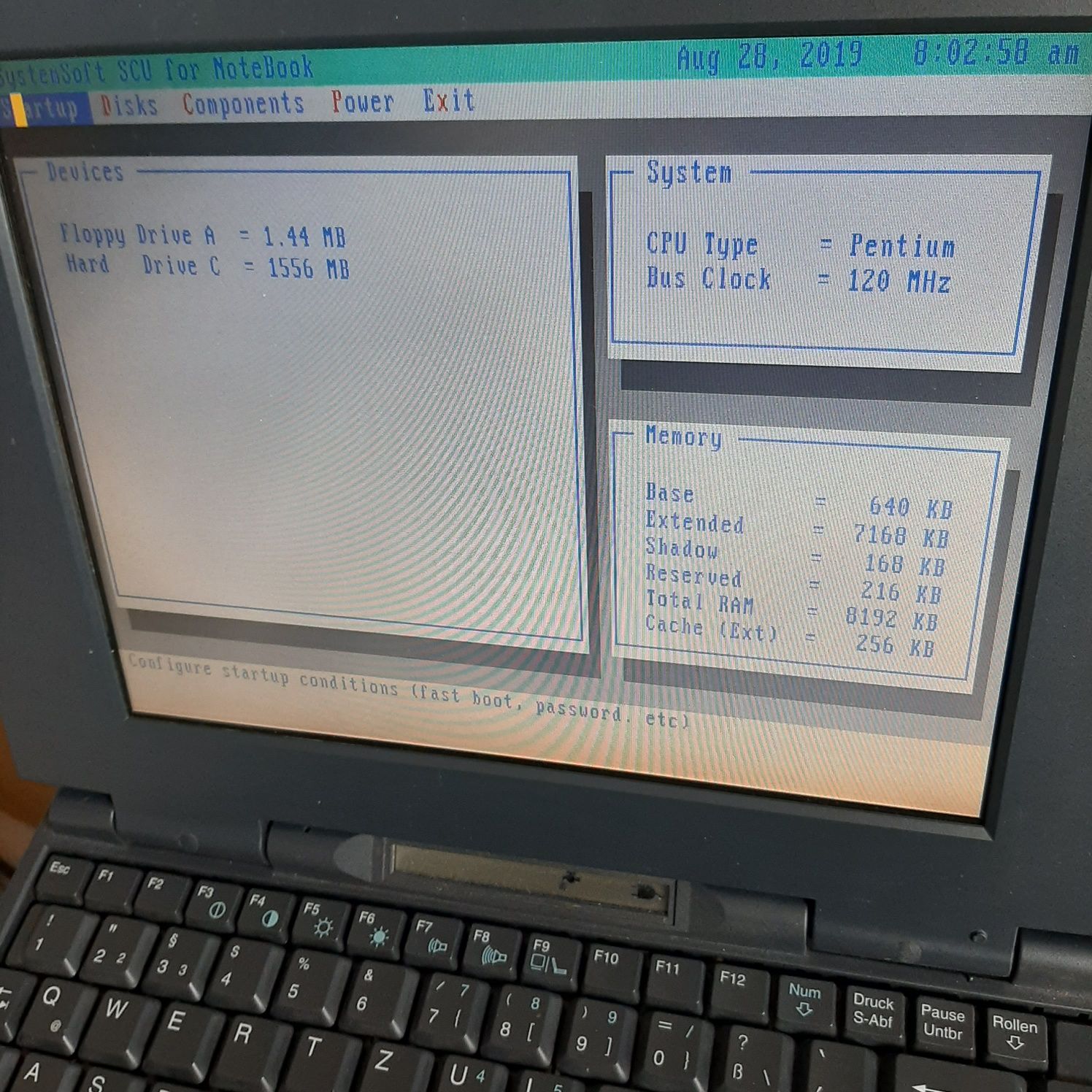 Laptop retro pentium I 120mhz 8mb ram zabytkowy