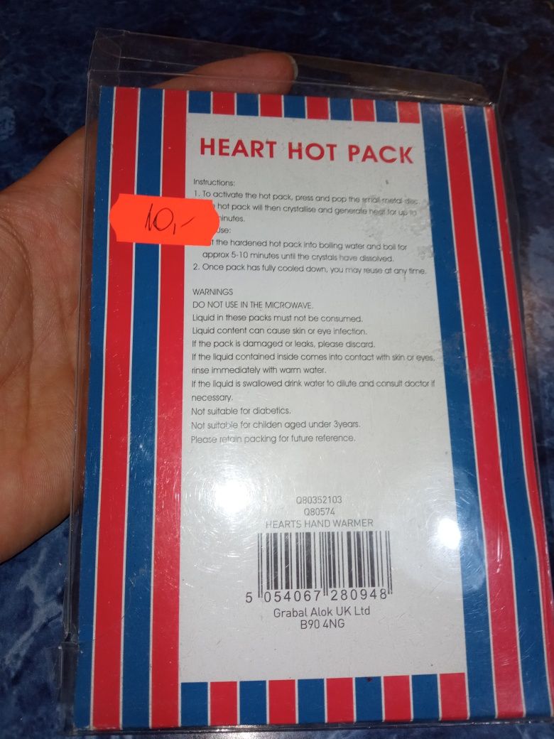 Podgrzewacz do rąk serce