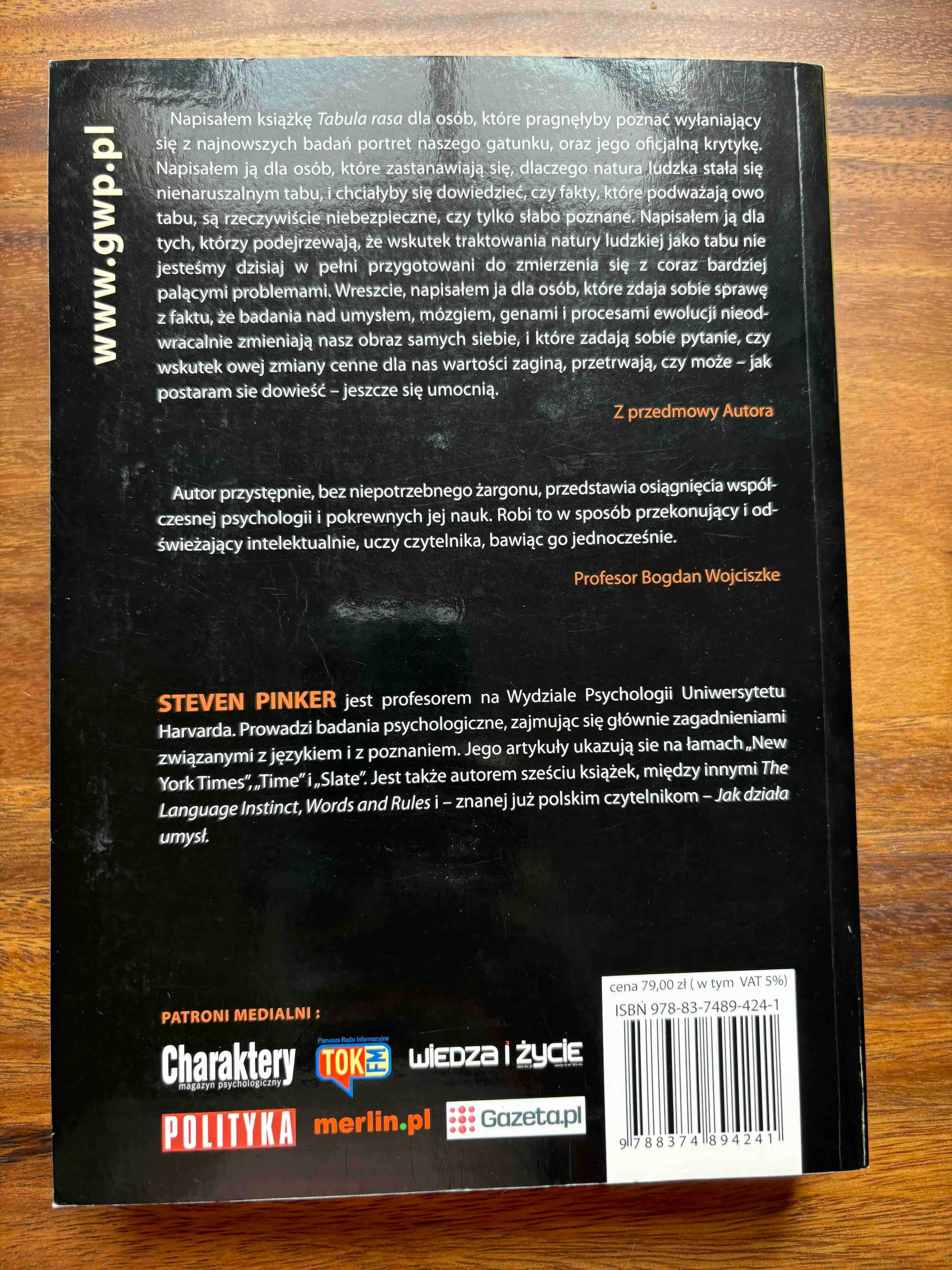 Tabula Rasa Spory o naturę ludzką, Steven Pinker.
