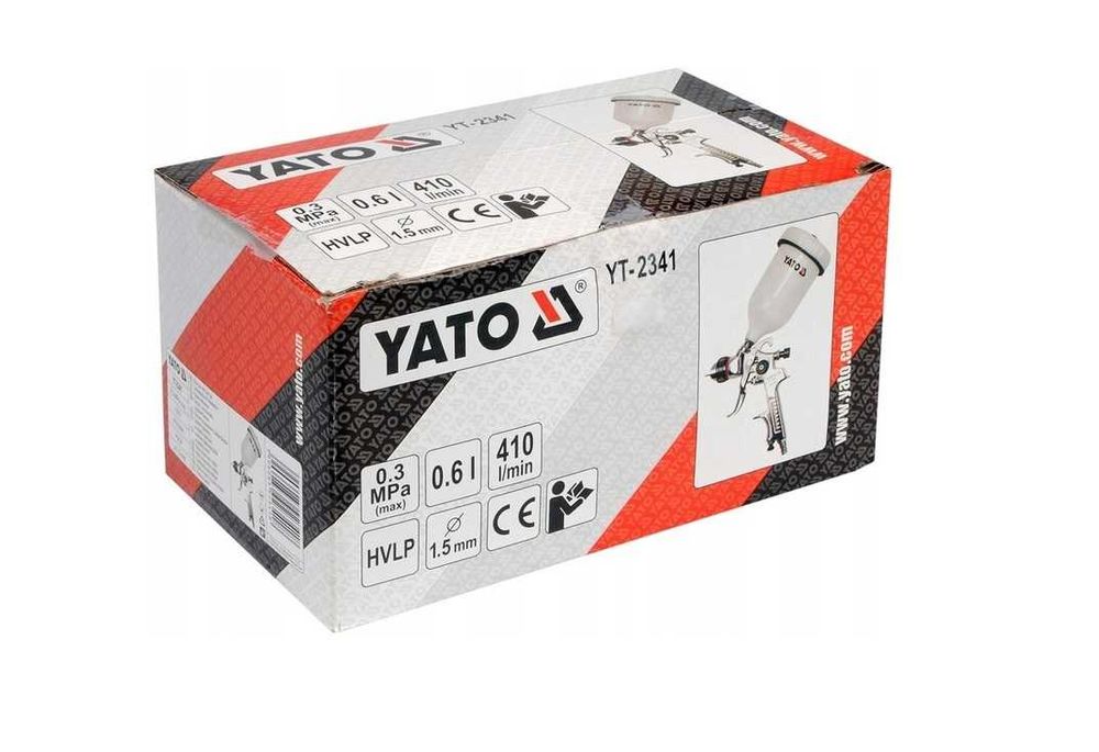 Oryginalny Pistolet Lakierniczy YATO natryskowy 0,6l 1,5mm HVLP