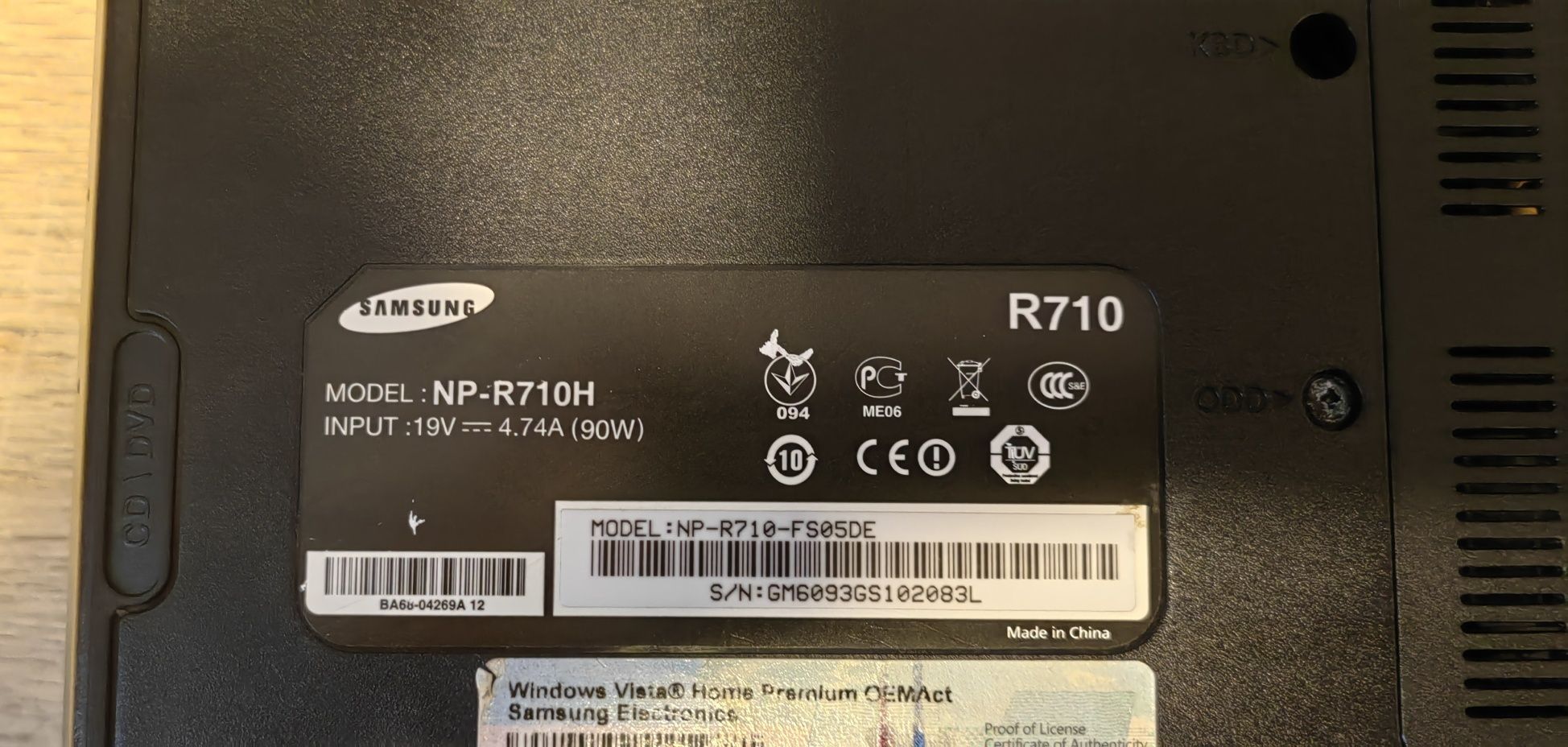 Ноутбук Samsung NP-R710H/Pentium Dual T3200/Ram 3Gb/HDD 320Gb