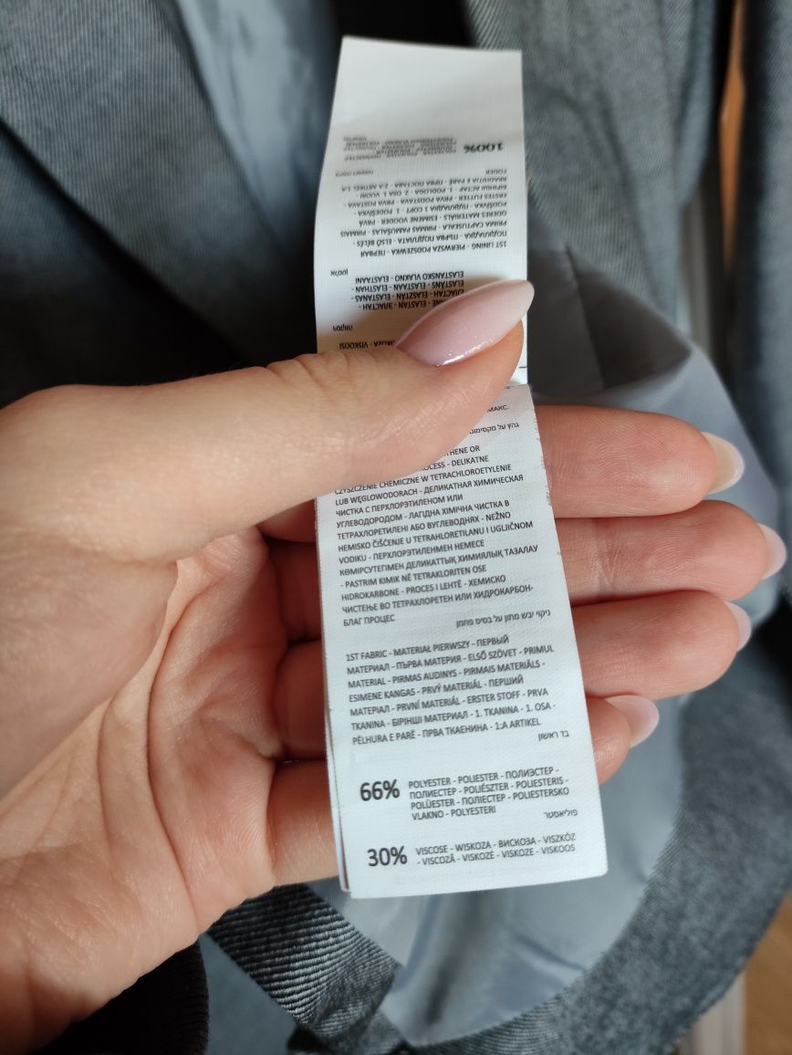 Szara marynarka elegancka z kołnierzem Reserved