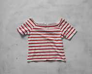 crop top krótka bluzka w paski hm S 36