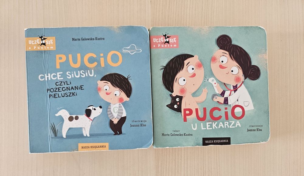 Zestaw 2 książek, książeczek z serii Pucio: Pucio u lekarza i Pucio ch