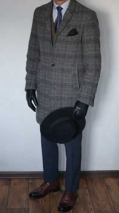Płaszcz Nowy H&M Rozmiar 48/M Kolor Szary/Brąz Krata