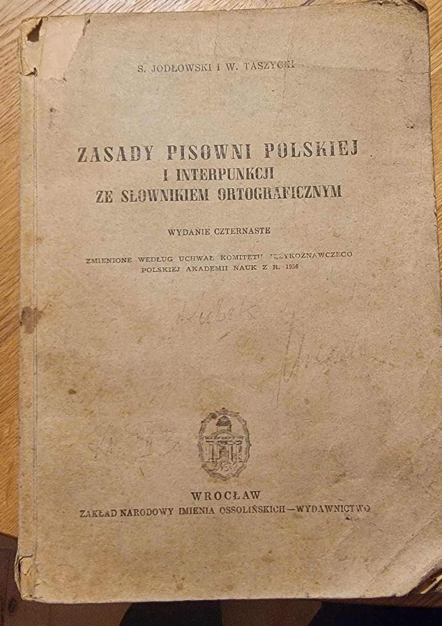 Zasady pisowni polskiej i interpunkcji ze słownikiem 1961 r.