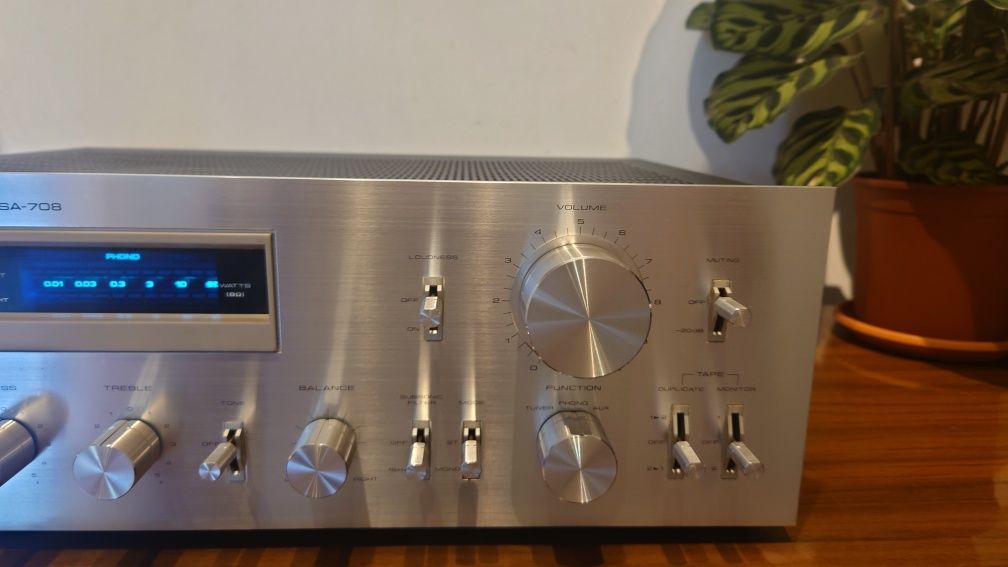 Pioneer SA708 BLUELINE, wzmacniacz stereo, vintage lata 70te