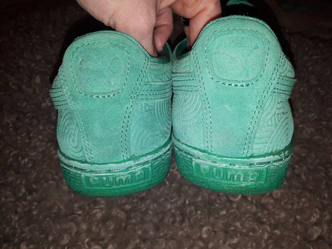 Miętowe buty Puma Suede r40/25,5 cm