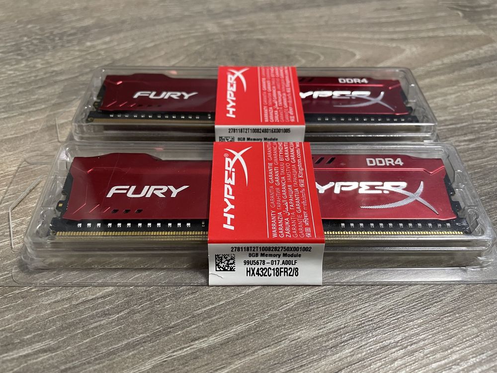 Kingston HyperX Fury red ddr4 (2x8gb) 3200МГц