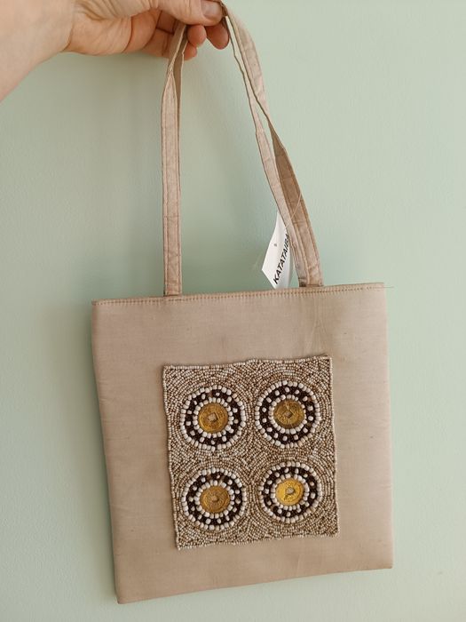 Сумка з тканини з декором, вінтаж, бохо