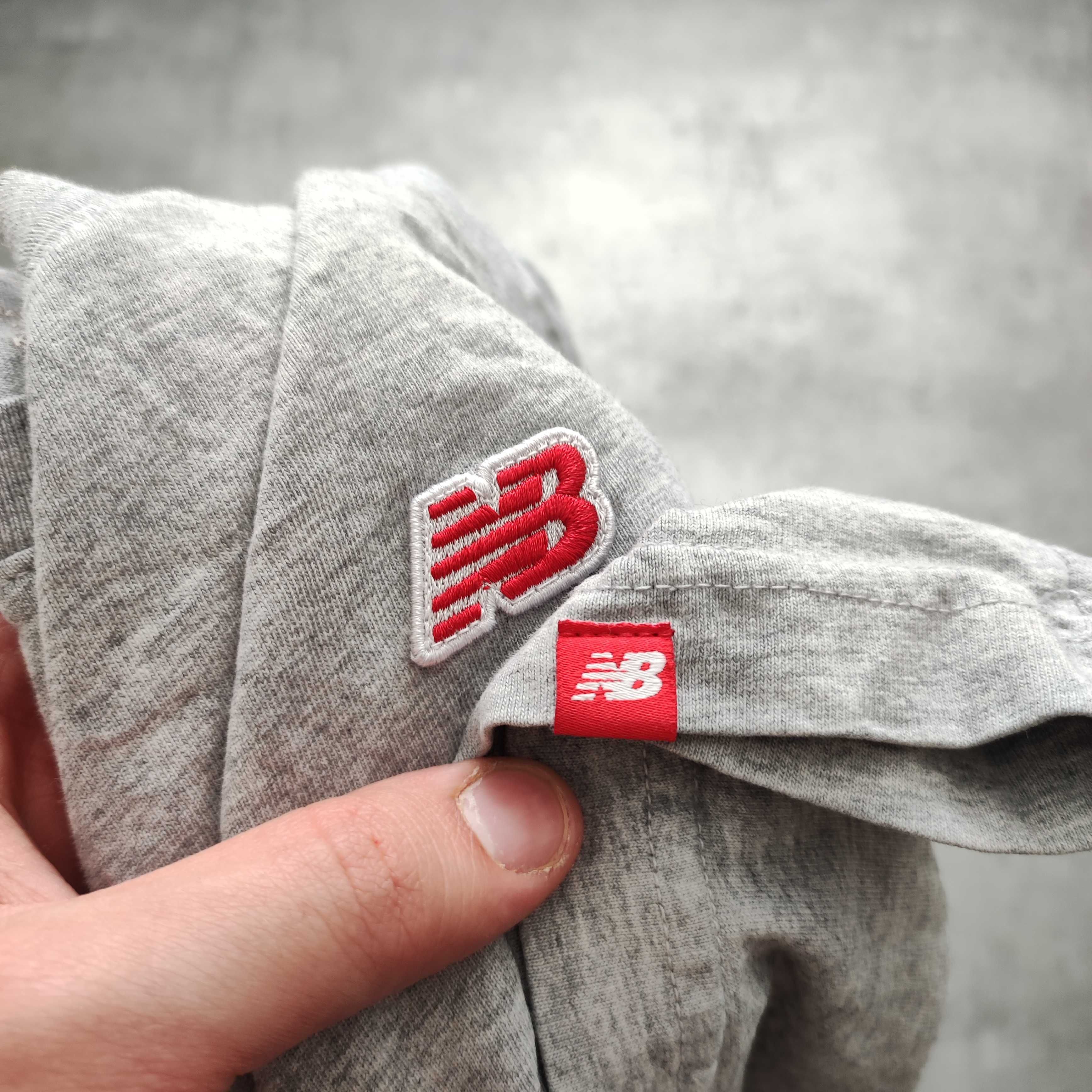 MĘSKA Koszulka Bawełna Małe Logo Haft New Balance Klasyk Active Casual