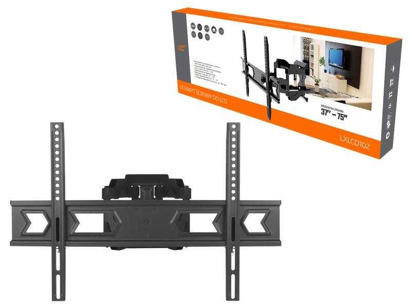 Uchwyt ścienny do LCD 37-75" z regulacją, 2 ramiona.
