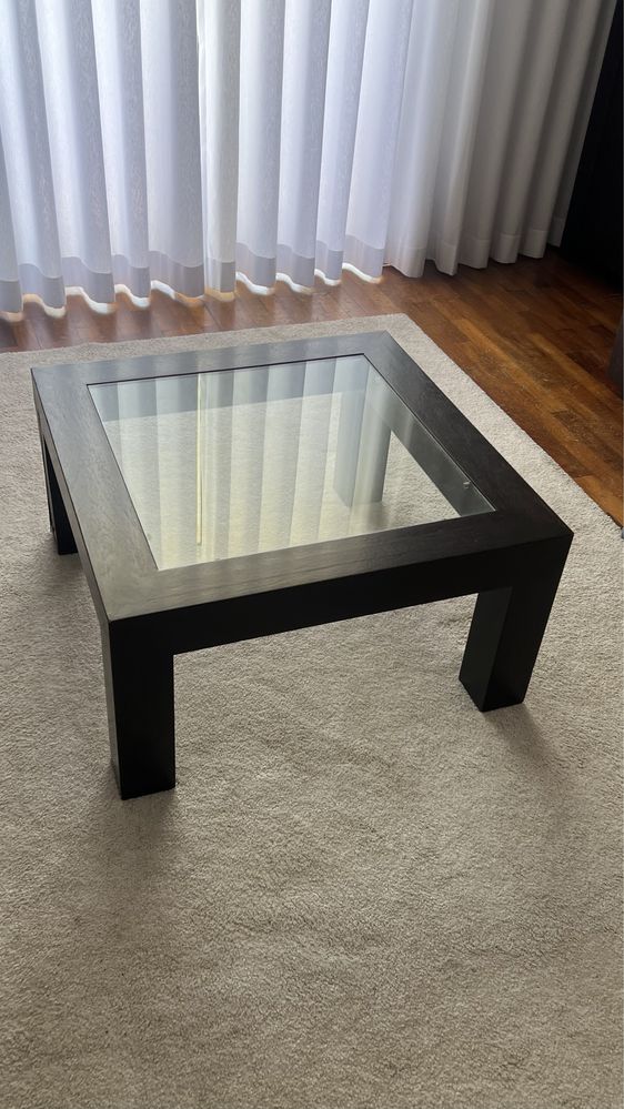 Mesa de centro madeira e vidro