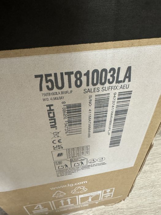 Телевізор LG 75UT8100 Новий Гарантія 1 Рік Пульт Мишка