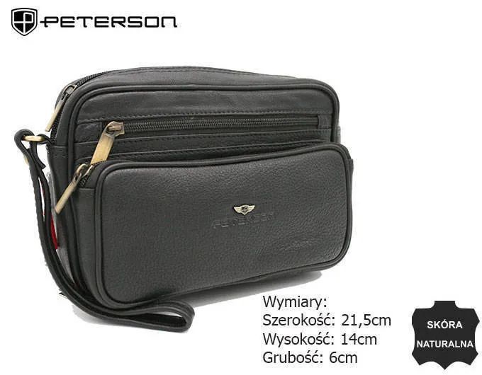 saszetka męska z naturalnej skóry — peterson
